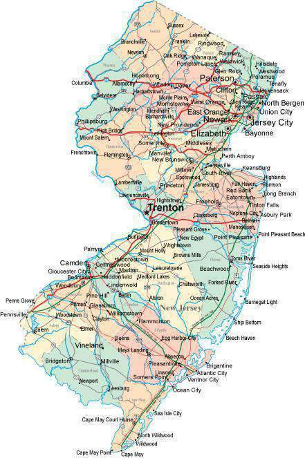 New Jersey Map Vector