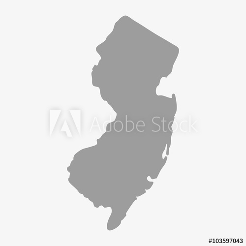 Map Of New Jersey State In Gray On A White Background 500x500 Map Of New Jersey State In Gray On A White Background