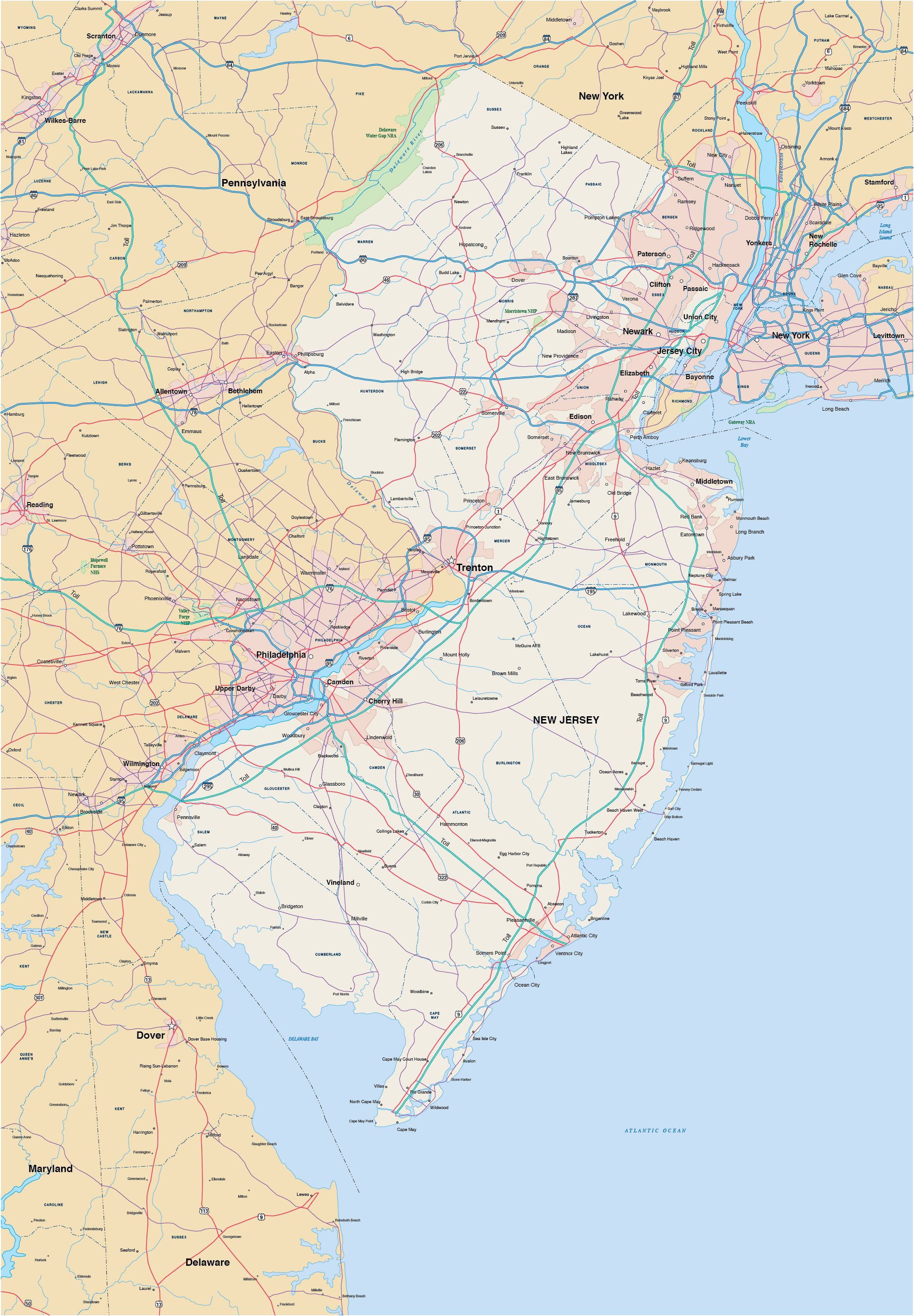 New Jersey Map Digital Vector Creative Force 2003x2881 New Jersey Map Digital Vector Creative Force