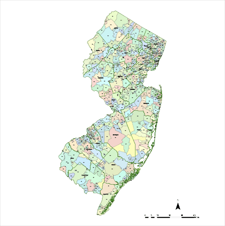 Editable New Jersey Map With Counties Zip Codes 450x453 Editable New Jersey Map With Counties Zip Codes
