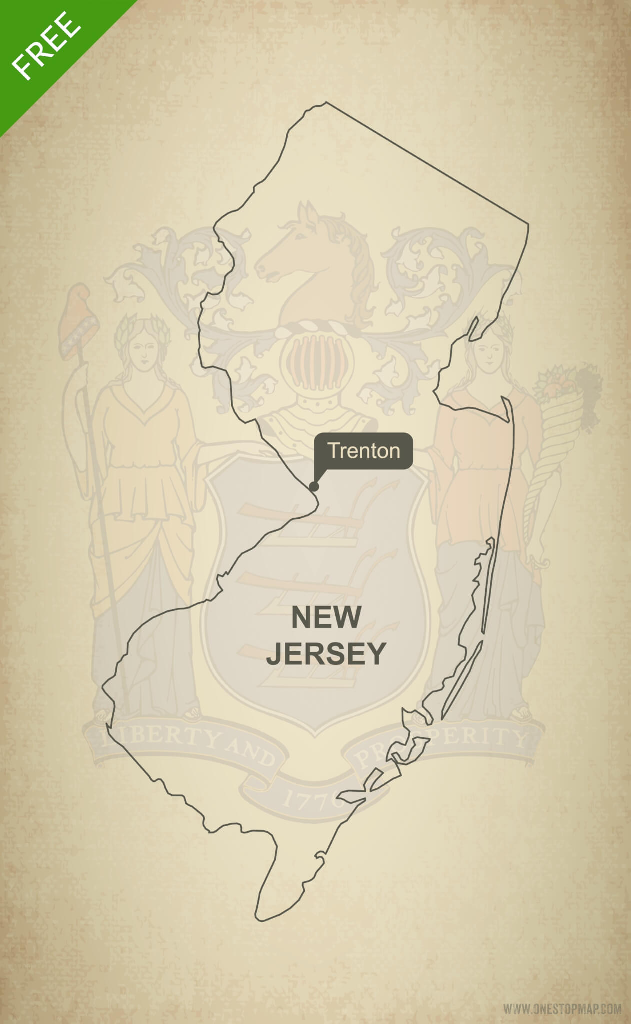 Free Vector Map Of New Jersey Outline One Stop Map 1262x2048 Free Vector Map Of New Jersey Outline One Stop Map
