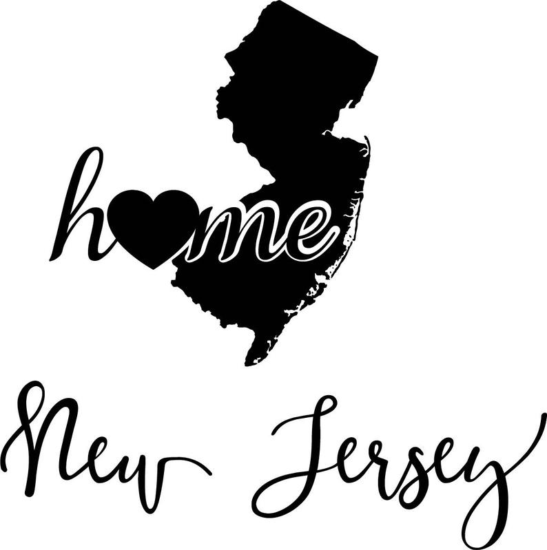 794x799 New Jersey State Map Digital Png Vector Etsy