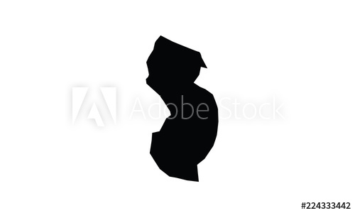 500x300 New Jersey Outline Map Black Usa State Borders Black Vector