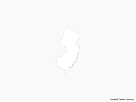 460x345 Vector Maps Of New Jersey Free Vector Maps