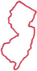 131x250 New Jersey Outline Embroidery Designs, Machine Embroidery Designs