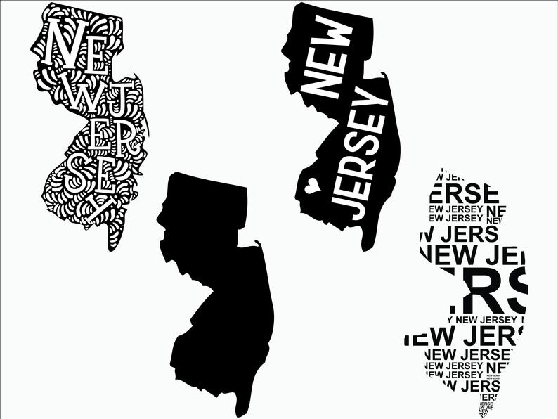 794x596 New Jersey State New Jersey Silhouette New Jersey Etsy