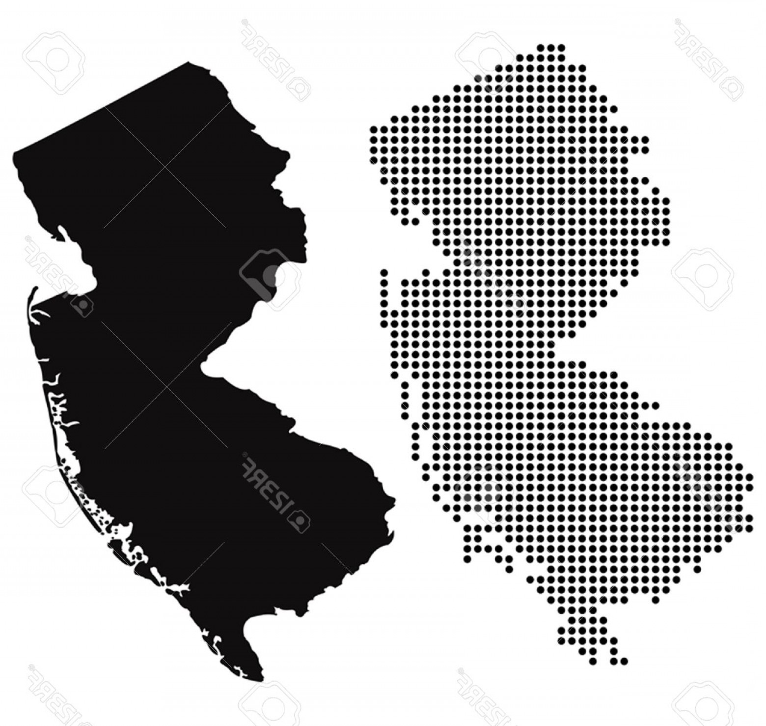 Photostock Vector Dotted And Silhouette New Jersey Map Geekchicpro 1560x1477 Photostock Vector Dotted And Silhouette New Jersey Map Geekchicpro