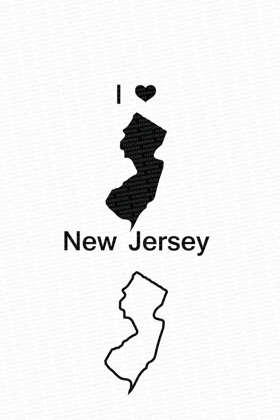 570x855 New Jersey Vector State Clipart New Jersey Clip Artnew Etsy