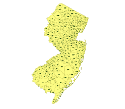 254x220 Editable Royalty Free Map Of New Jersey, Nj In Vector Graphic