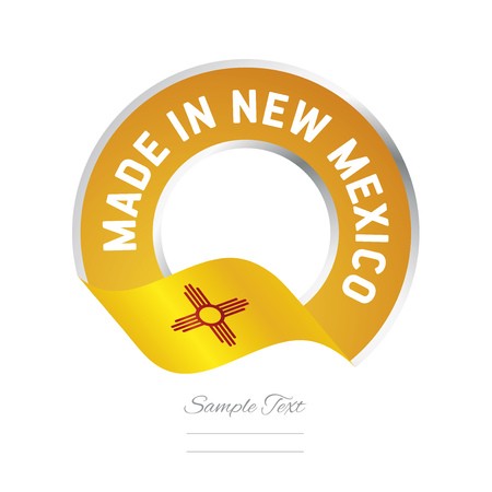 450x450 Made In New Mexico Flag Yellow Color Label Logo Icon Royalty Free