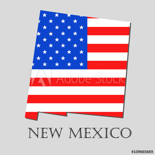 500x500 Map State Of New Mexico In American Flag