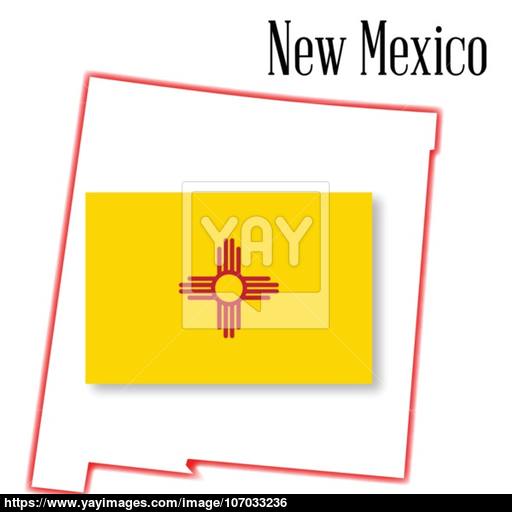 512x512 New Mexico State Map And Flag Vector
