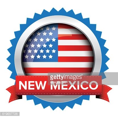 416x416 New Mexico And Usa Flag Badge Vector Premium Clipart