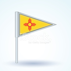 233x235 Flag Of New Mexico State, Vector Illustration Stock Photos