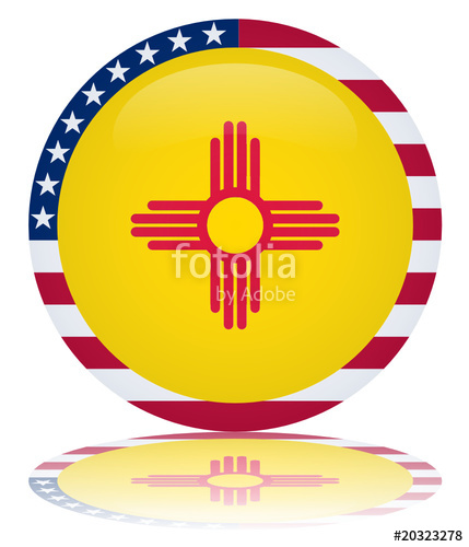 429x500 New Mexico State Round Flag Button