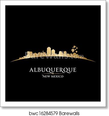 362x382 Albuquerque New Mexico City Skyline Silhouette Vector