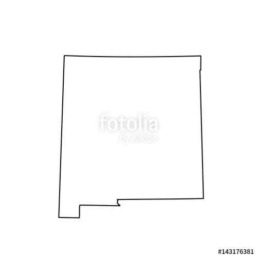 500x500 U S State New Mexico Black Map Vector Stock Image And Royalty