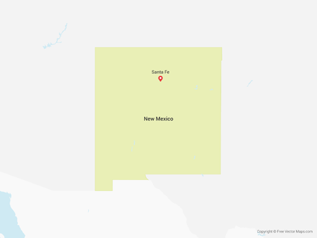 460x345 Vector Map Of New Mexico Free Vector Maps
