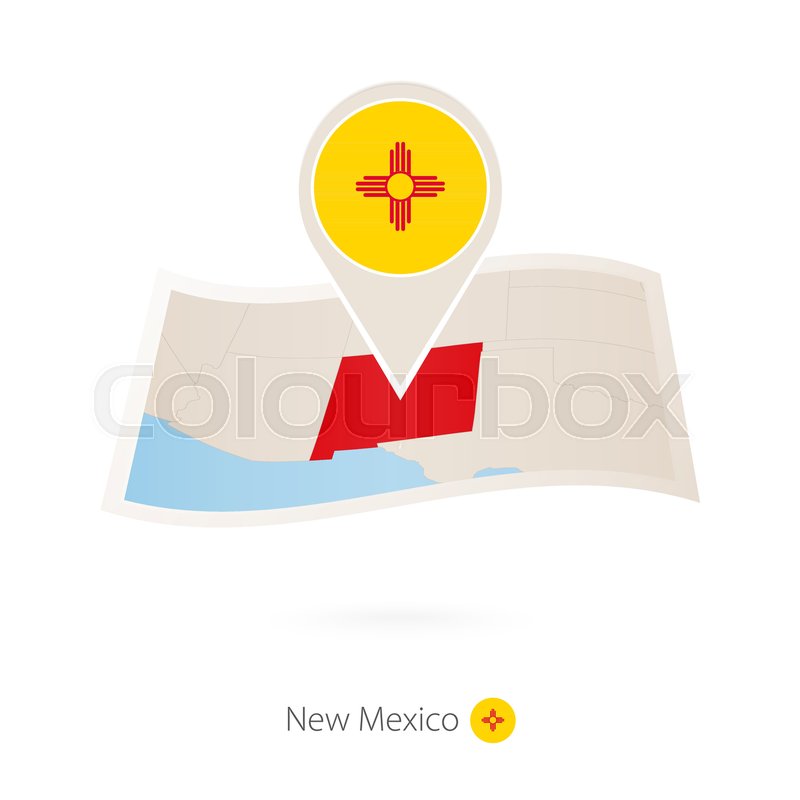 800x800 Folded Paper Map Of New Mexico U S Stock Vector Colourbox