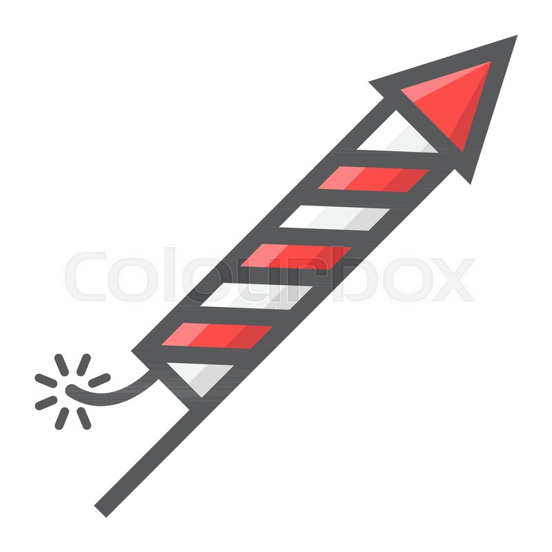 800x800 Fireworks Rocket Filled Outline Icon, Stock Vector Colourbox
