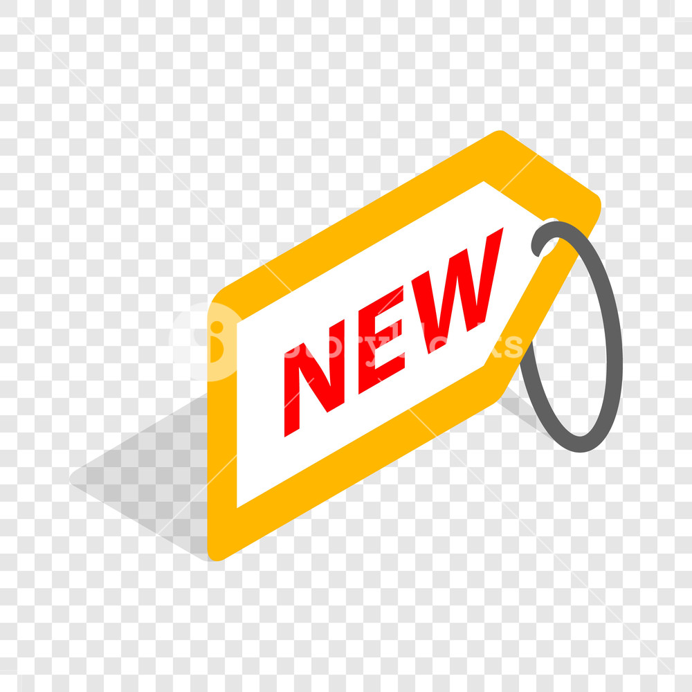 1000x1000 Tag New Isometric Icon On A Transparent Background Vector
