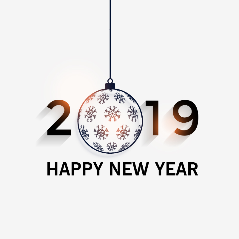 801x801 Happy New Year Greeting Card Design Free Vector