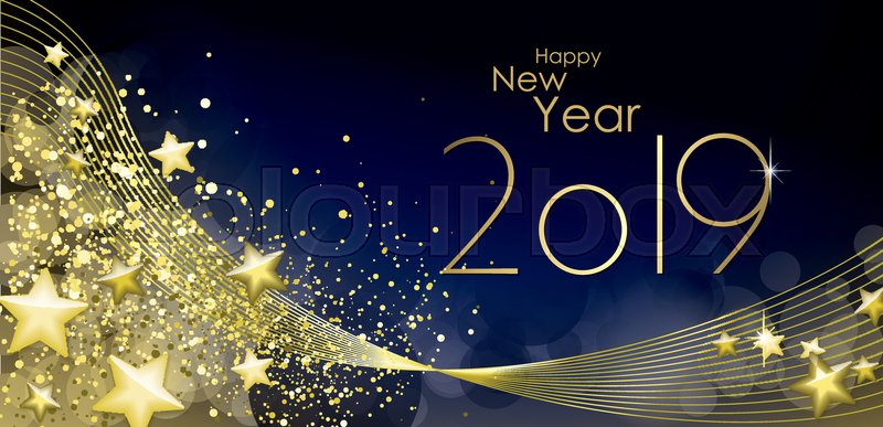 800x387 Happy New Year Greeting Card Stock Vector Colourbox