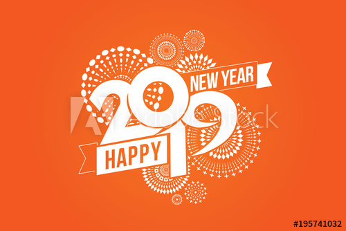 500x334 Vector Illustration Of Fireworks Happy New Year Theme
