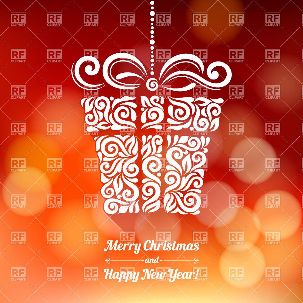 1000x1000 Big Hanging Ornamental Curly Gift Box On Defocused Bacground