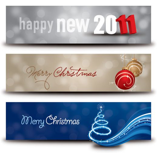 518x504 Christmas New Year Banners Vector
