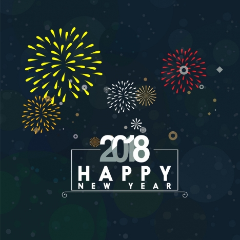 468x468 New Year Banner Colorful Fireworks Background Vectors Stock