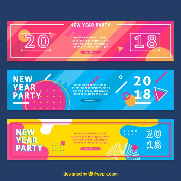 626x626 New Year Banners Vector Free Download