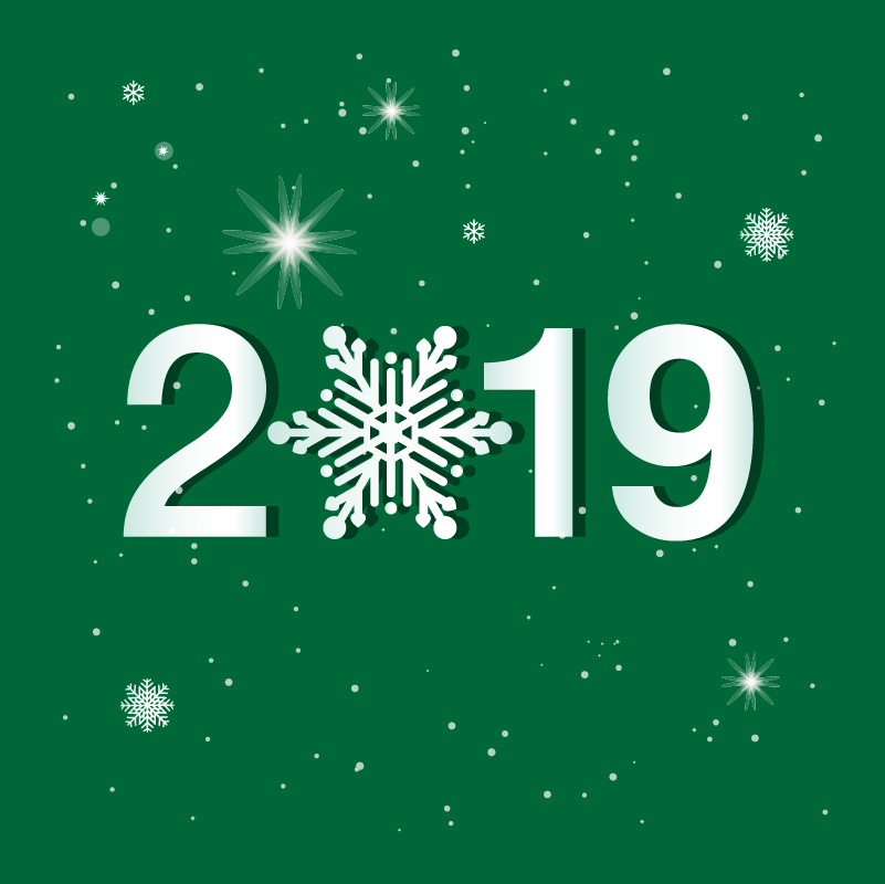 801x800 Green Christmas Style New Year Greeting Card Design Free Vector
