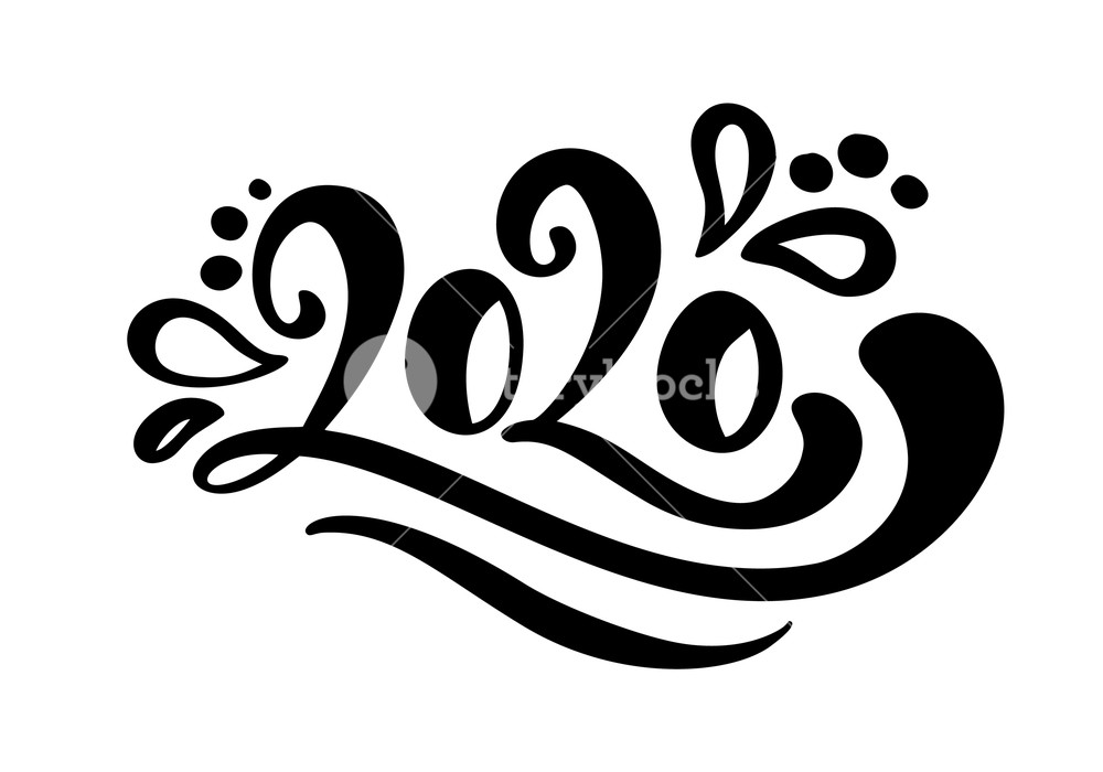 1000x700 Hand Drawn Flourish Vector Lettering Calligraphy Number Text
