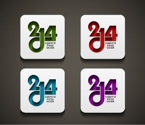 296x257 Happy New Year Greeting Cards Free Vector Download