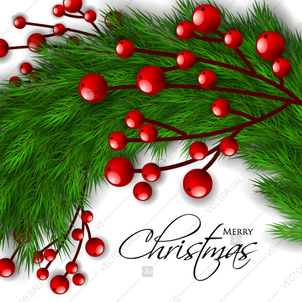 600x600 Merry Christmas And Happy New Year Greeting Card Fir Pine Tree