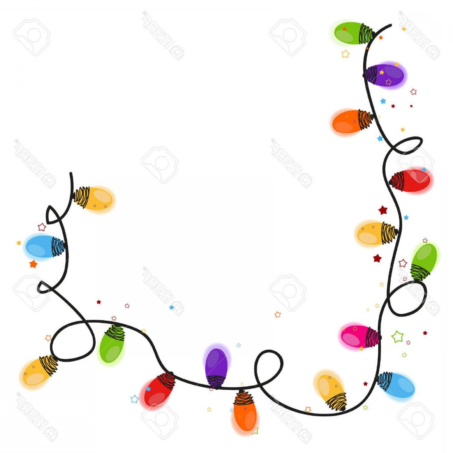 1560x1560 Photostock Vector Christmas Light Bulb New Year Greeting Card