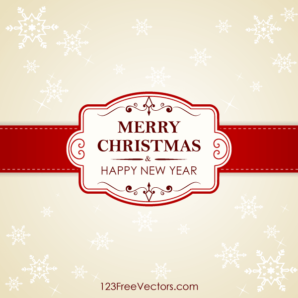600x600 Vector Christmas And New Year Greeting Card With Ornate Frame