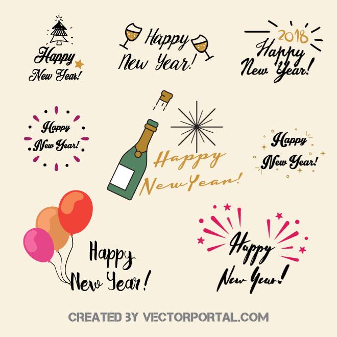 660x660 Happy New Year Vector Symbols