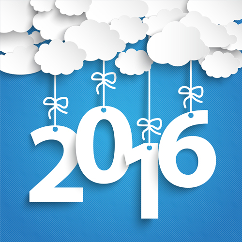 500x500 Paper Cloud With New Year Vectors Free Download