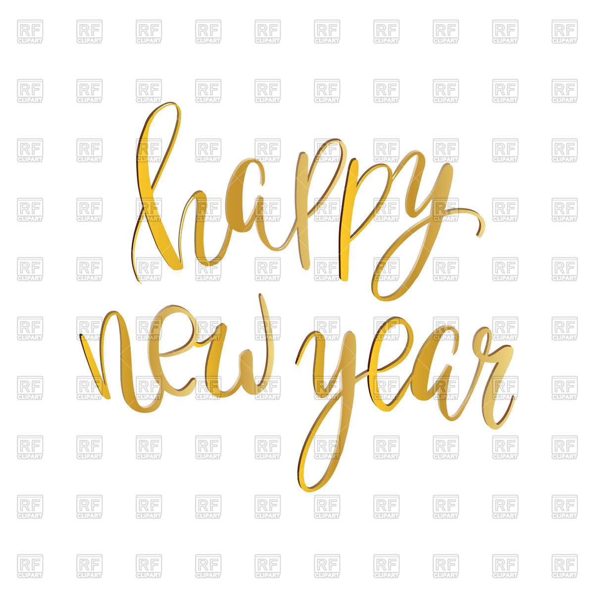 1200x1200 Golden Text Happy New Year Vector Image Of Fonts Type