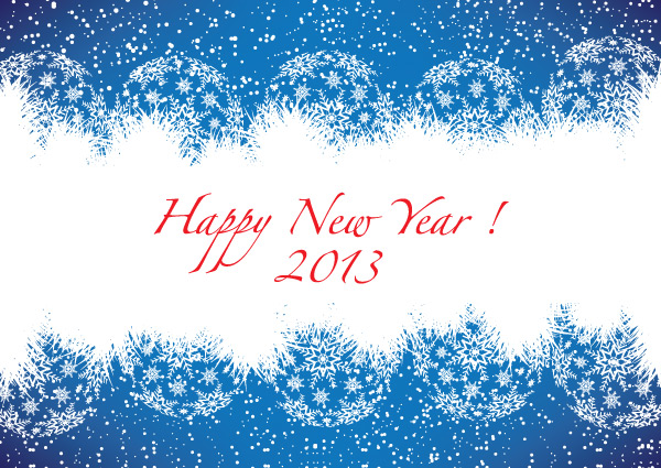 600x425 Happy New Year Blue Greeting Card Free Vector Download Free
