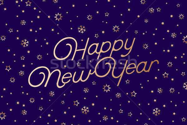 600x400 Happy New Year Greeting Card With Inscription Happy New Year