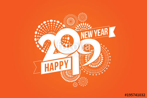 500x334 Vector Illustration Of Fireworks Happy New Year Theme Stock