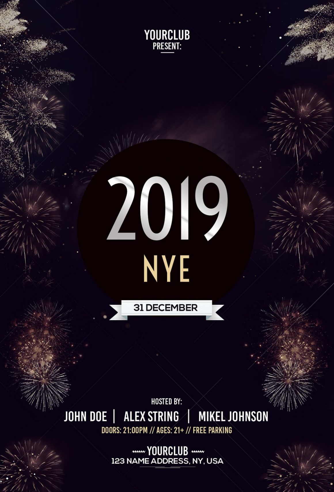 1160x1706 New Years Eve Flyer Template Minimal For Year Vector Royalty Free