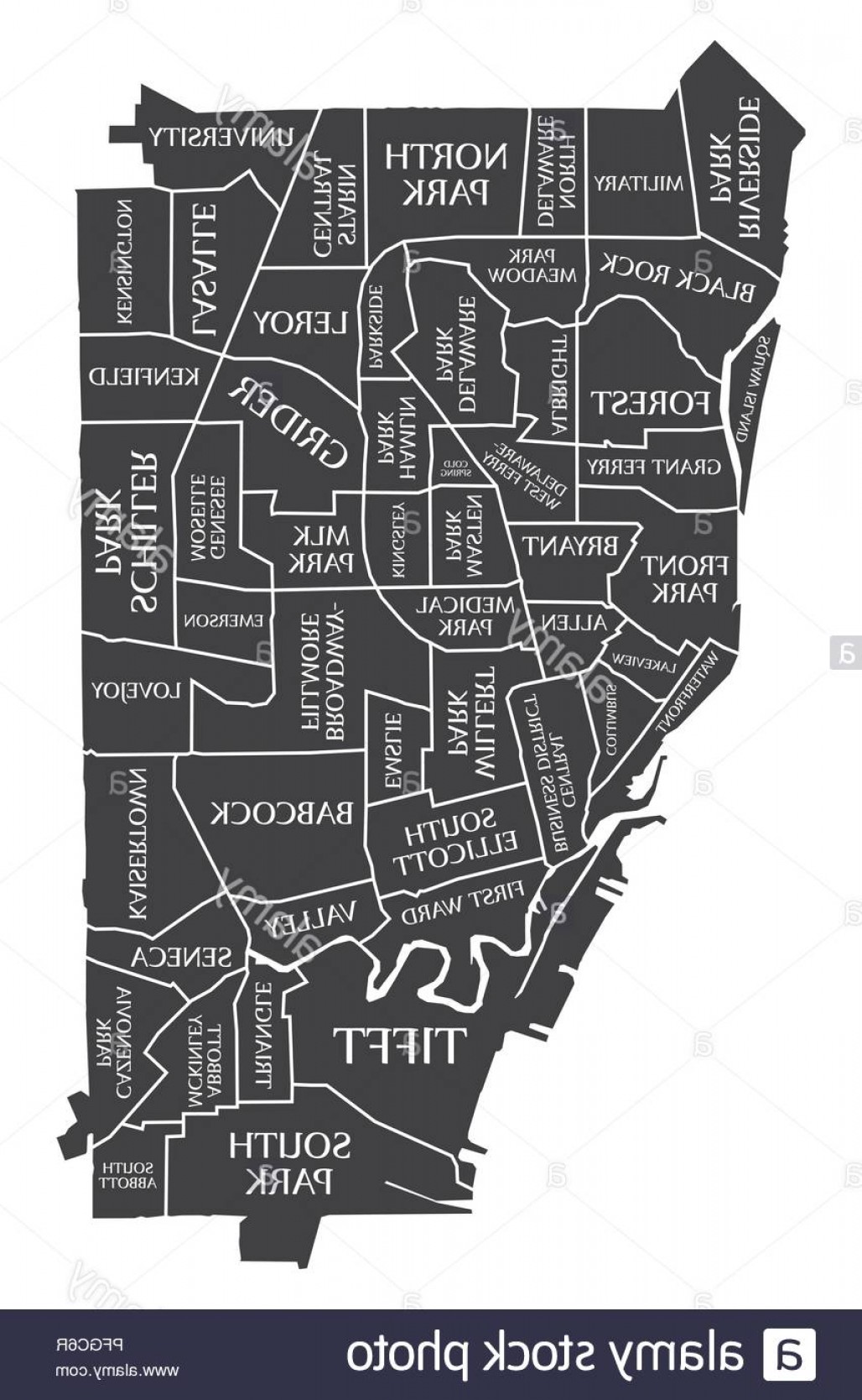 1028x1668 Buffalo New York City Map Usa Labelled Black Illustration Image