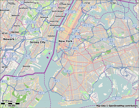 460x356 Vector Map Of New York City Free Vector Maps