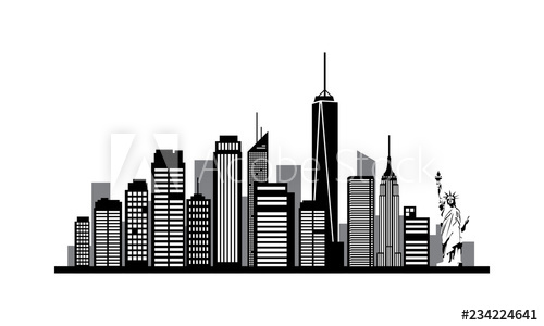 500x300 New York City Silhouette Vector