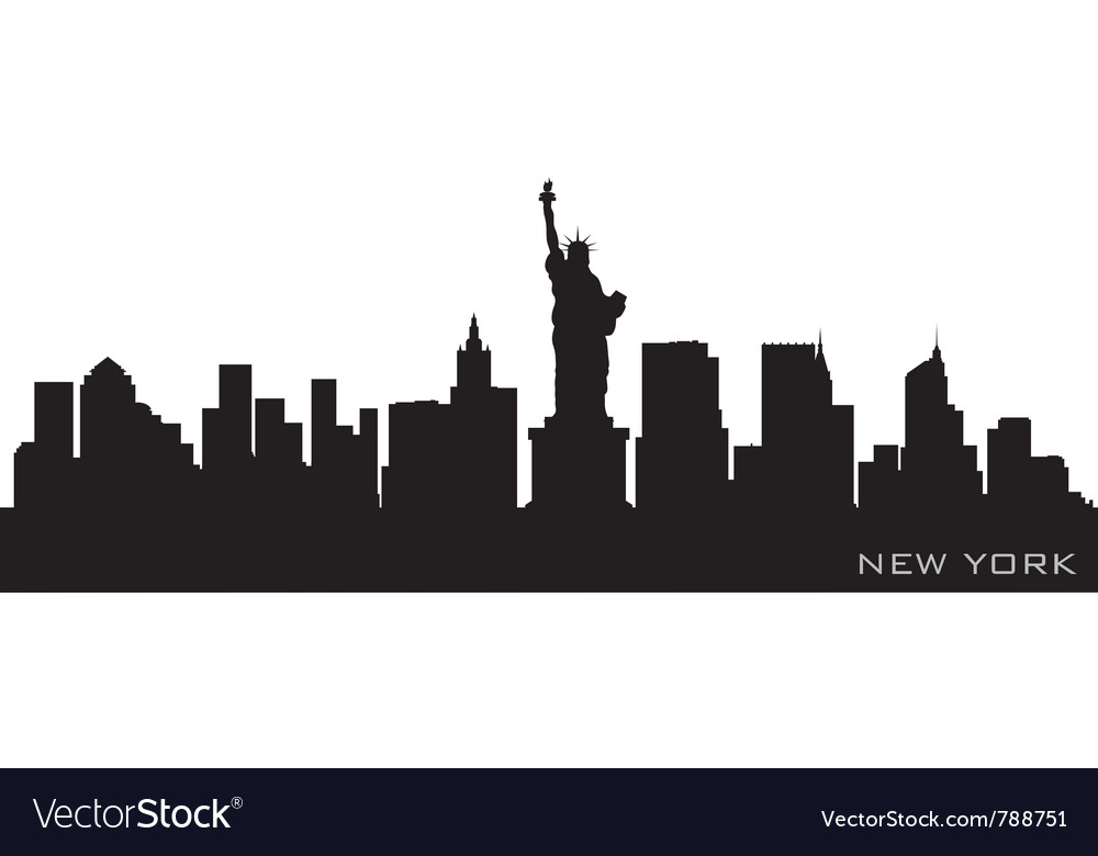 1000x780 Huge Collection Of 'new York Skyline Silhouette Vector' Download