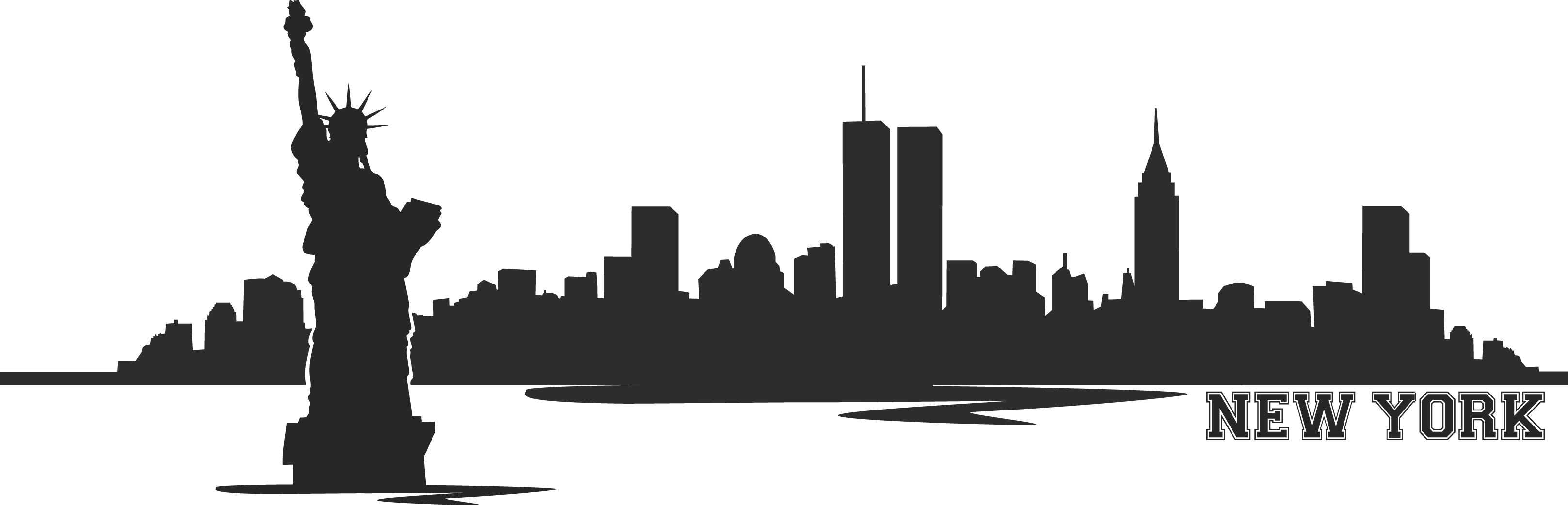 3234x1042 New York City Png Skyline Transparent New York City Skyline
